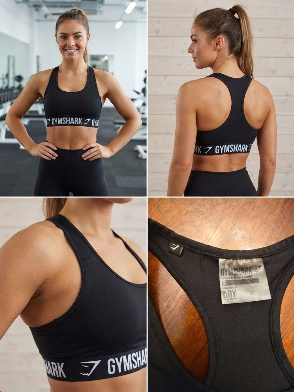 Gymshark Cleo Staple Sports Bra Black Racerback